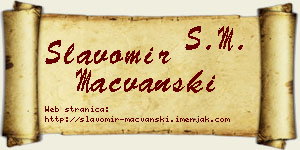 Slavomir Mačvanski vizit kartica